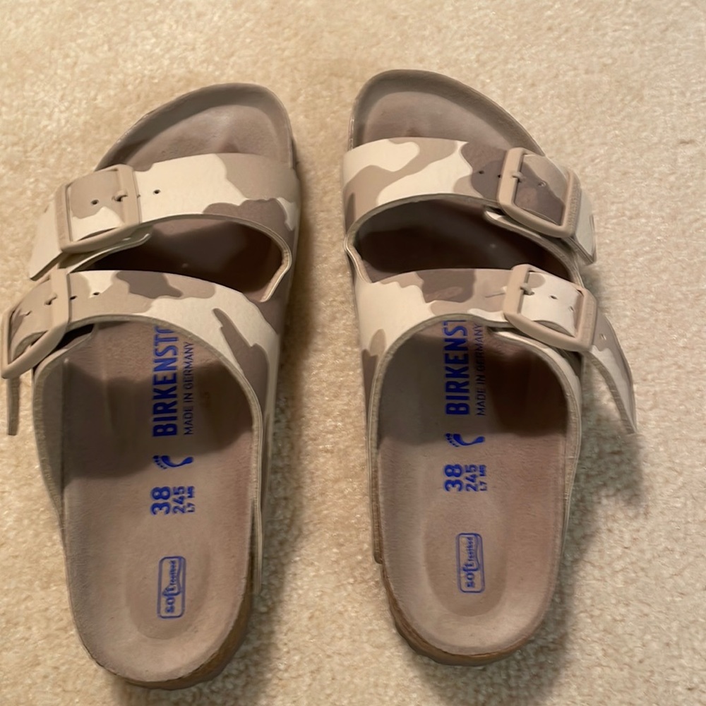 Birkenstock Arizona Birko-Flor (Women) - Desert Soil Sand Camo Sandal size 38